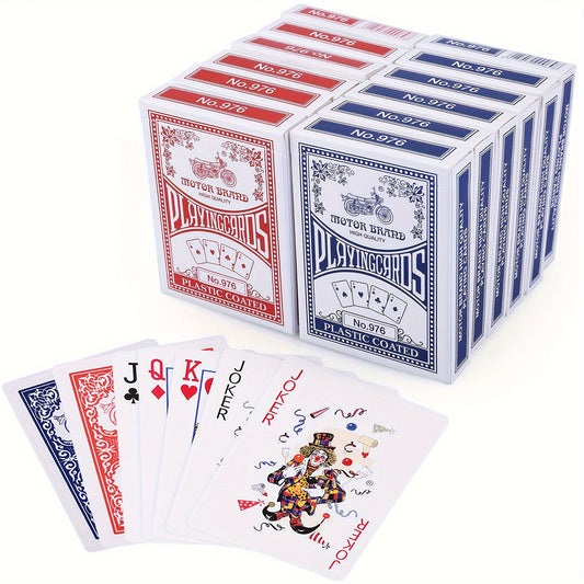 Playing Cards, 12 Pack, Bulk pack of Cards; 6 Blue And 6 Red, Poker Cards