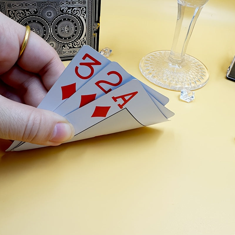 Playing cards / Classic Large Print Poker with Silvery Edge Sealing PVC, Anti-folding, Peek-proof
