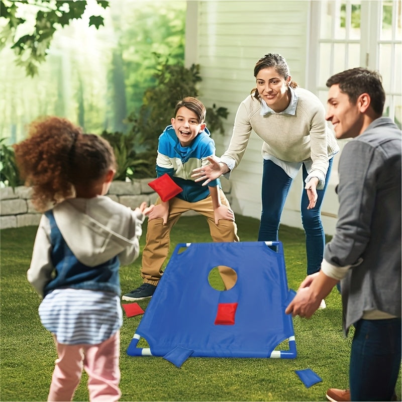 2 Sets Of Red And Blue Board 12 Bean Bag Throwing Game Kits, Portable Outdoor Sandbag Game - Suitable For Outdoors / Beach Games, Backyard Entertainment, And Family Fun