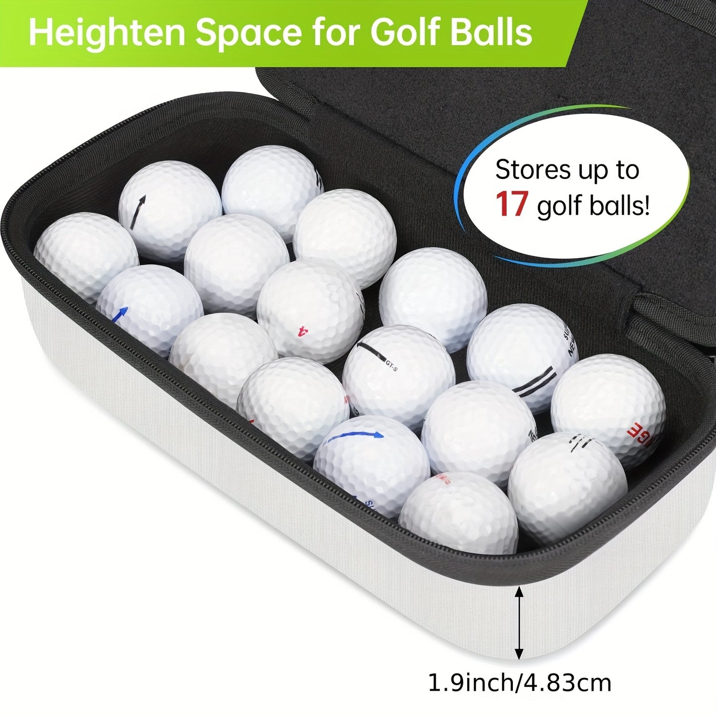 Golf Glove Holder with Removable Golf Glove Shaper, golf accessories for men, golf accessories, Protective Hard Shell Golf Accessories Case Bag with 2 Dividers Fits Balls, Tees, Markers, Golf Essentials, Golf Gifts for Men, B