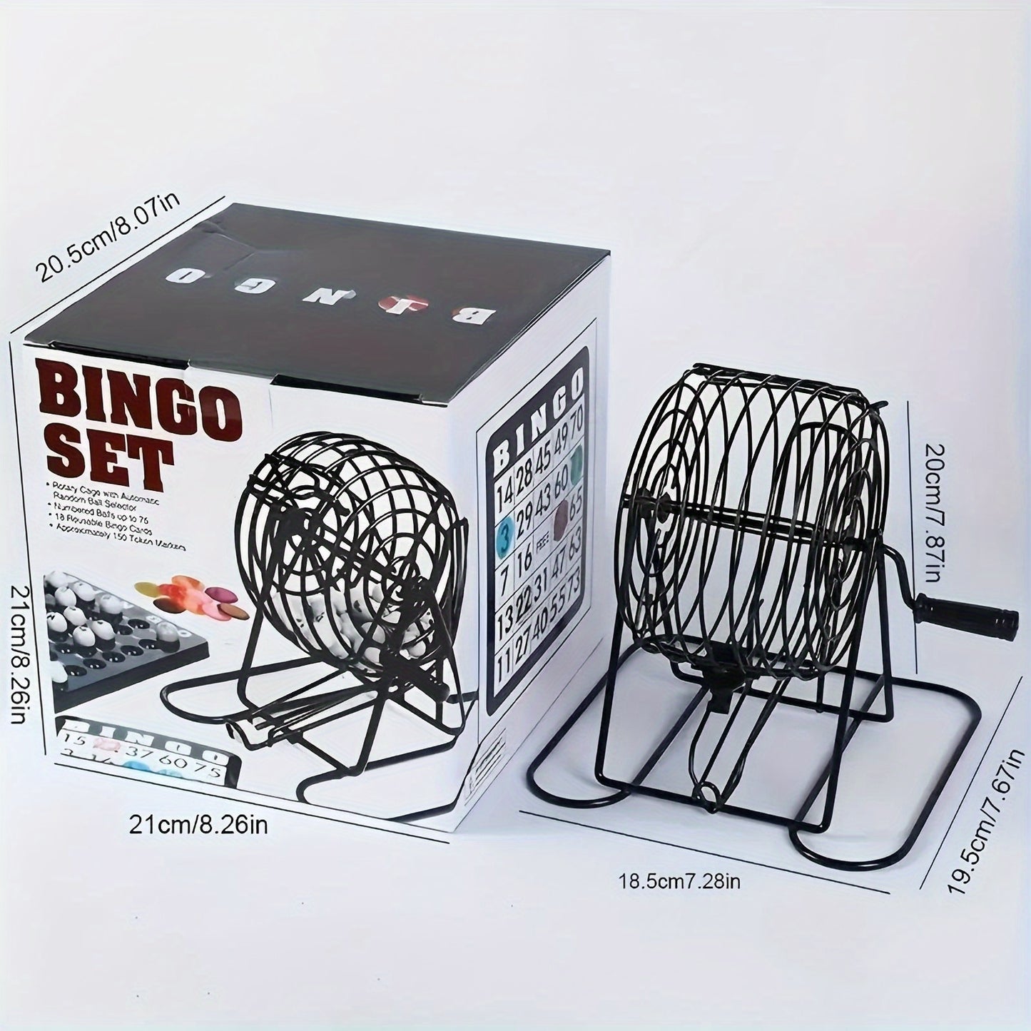 Bingo Game Set - 75 Bingo Balls, 18 Cards And 150 Counting Chips