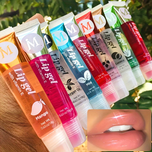 Lip Balm 6-Color Transparent Fruit Flavored Moisturizing Lip Gloss