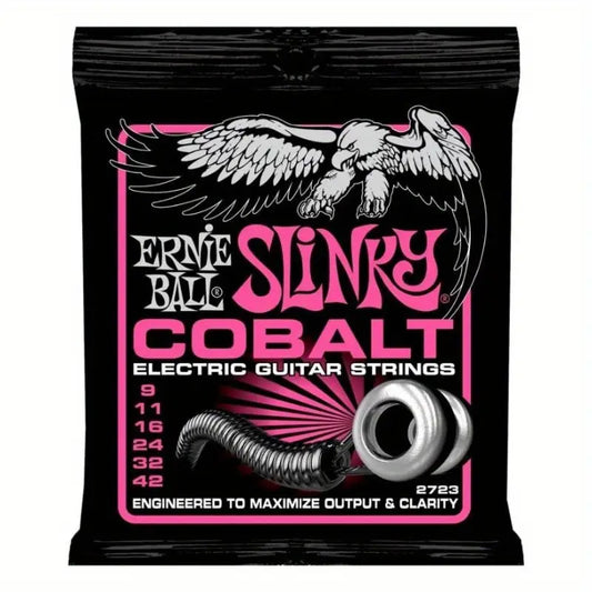 Guitar Strings / 6-Pack Pro-Grade Cobalt Super Electric Guitar Strings - Heavy-Duty Cobalt-Reinforced (Non-Lithium/Potassium) for MAX VOLUME, CLARITY & LONG-LASTING SOUND - Glossy Coated.047-.052 Gauge (Compatible with Most Electric Guitars)