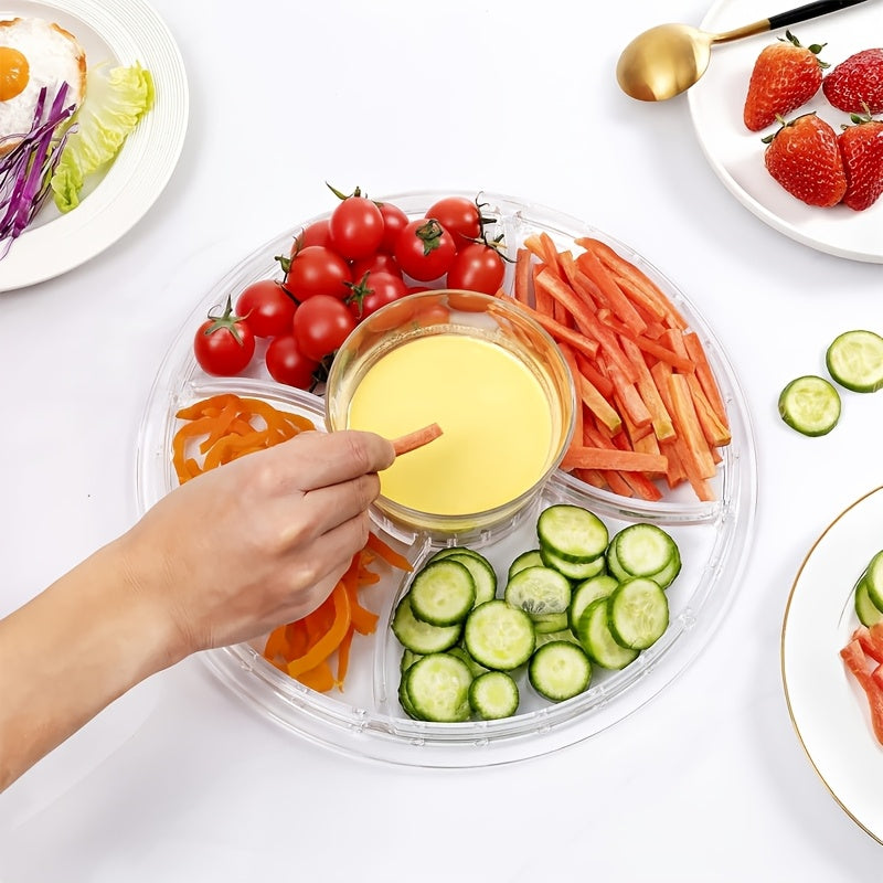 6-IN-1 Acrylic Cake Stand with Dome Lid - 12in Round Cake Holder Dessert Table Display Set & Charcuterie Board for Cakes, Desserts, Fruits, Snacks, Pastries, Appetizers, Cheese, Chips & Dips, Nachos, Fruit Platter Elegant Ped