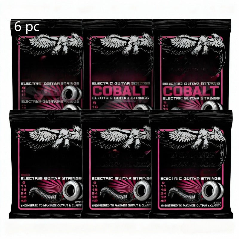 Guitar Strings / 6-Pack Pro-Grade Cobalt Super Electric Guitar Strings - Heavy-Duty Cobalt-Reinforced (Non-Lithium/Potassium) for MAX VOLUME, CLARITY & LONG-LASTING SOUND - Glossy Coated.047-.052 Gauge (Compatible with Most Electric Guitars)