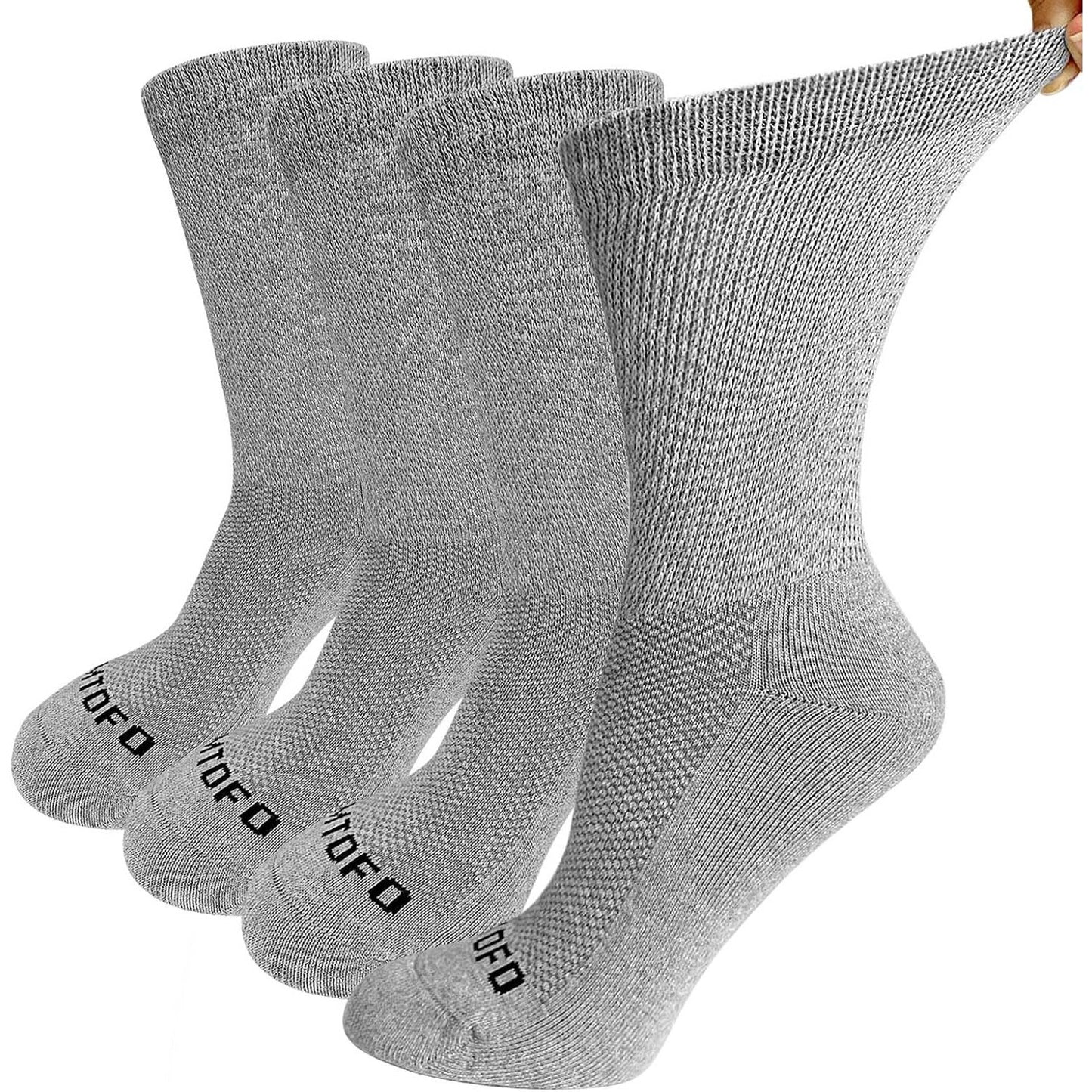 [Diabetic Socks | Soft] 4 Pairs Soft Non-Binding Diabetic Socks | Unisex Crew Socks For All-Day Comfort | Stretchy Socks