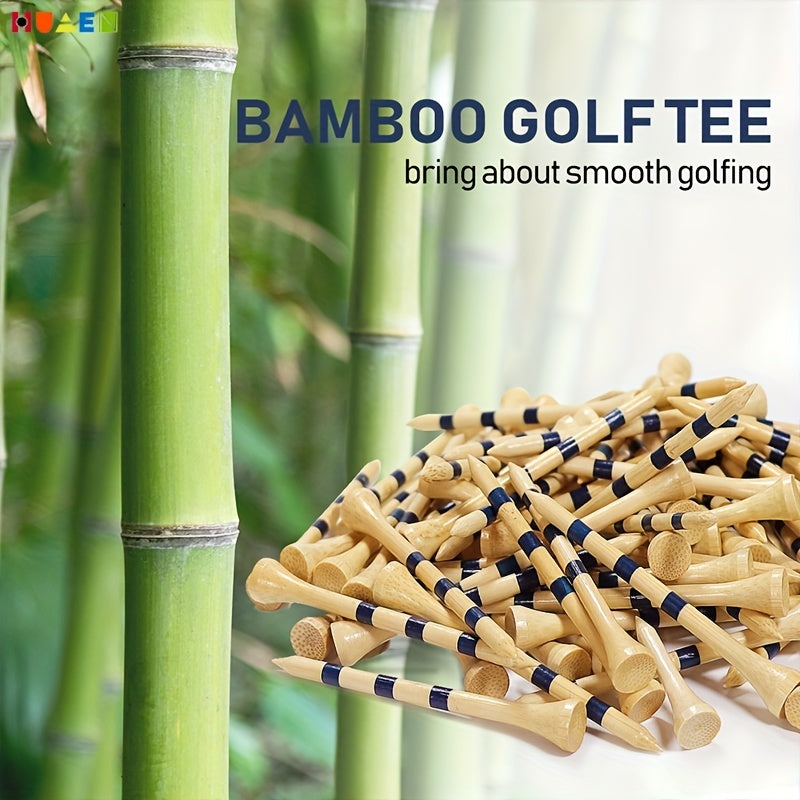 Golf Tees, 150pcs Striped Bamboo Golf Tees, Reusable Durable Reduce Friction And Side Spinning Golf Tees, Outdoor Golf Accessories