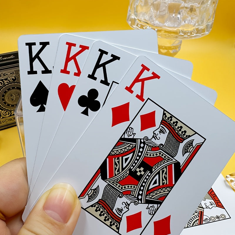 Playing cards / Classic Large Print Poker with Silvery Edge Sealing PVC, Anti-folding, Peek-proof