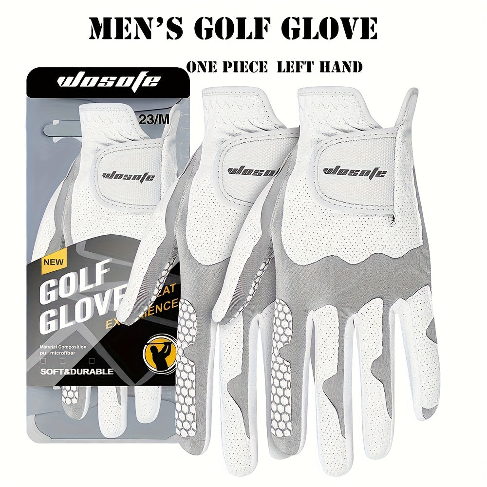 Unisex All-Round Display Angle Golf Gloves - Breathable Mesh with Silicone Grip, Elastic Fit for Men & Women, White & Gray Design, All-Season Training & Play, Includes Packaging, Golf Accessories, Sleek Sporty Design, Durable