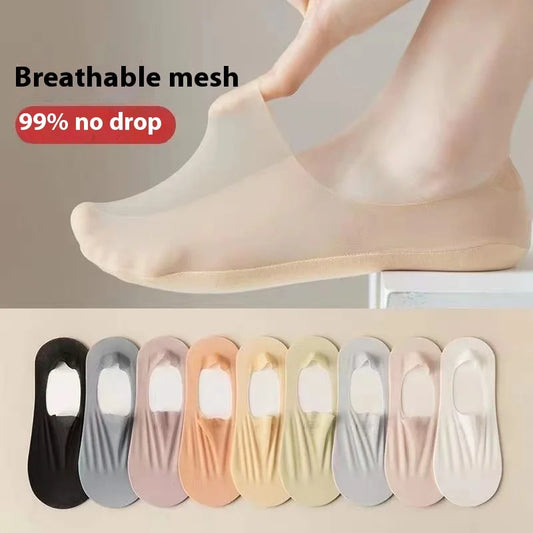 FCJ Women's Summer Thin Breathable Traceless Invisible Socks