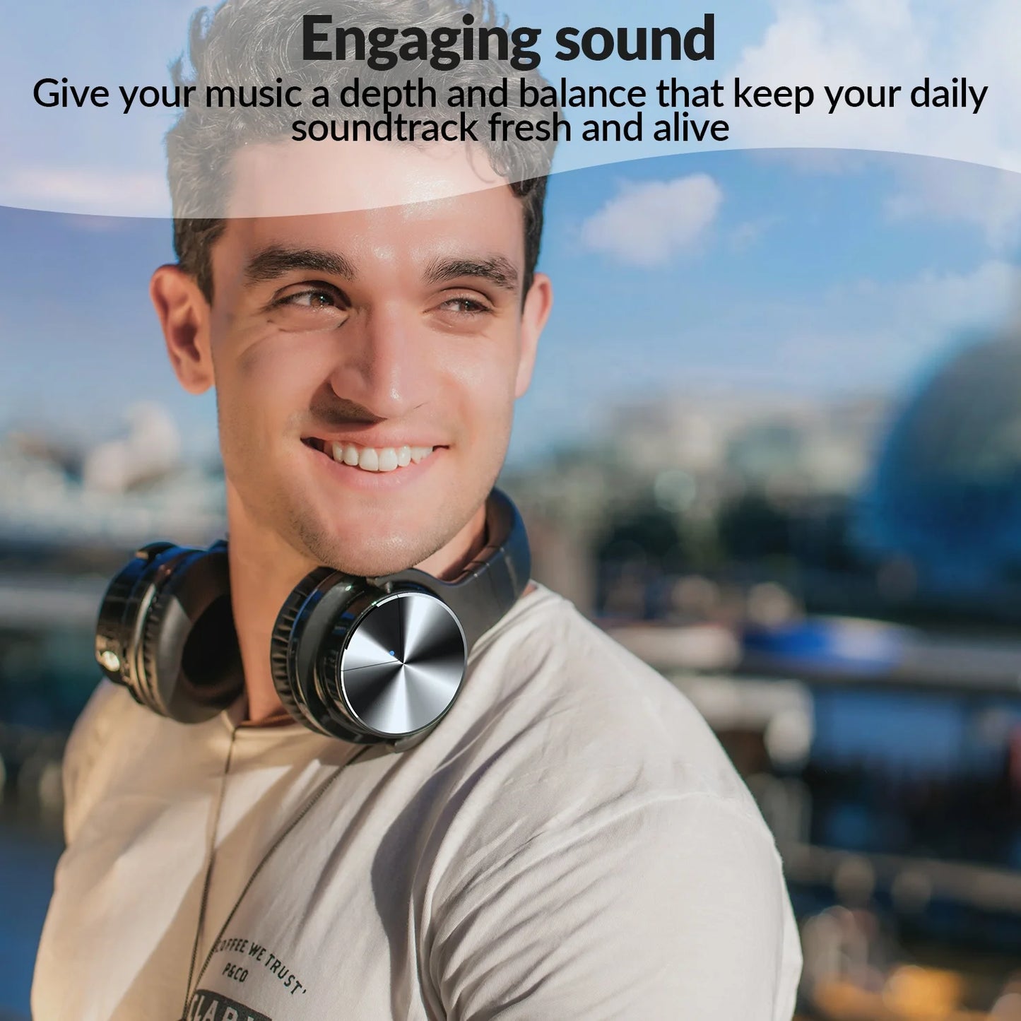 E7KY PRO ANC Wireless Headphones Over-ear BT5.2 Earphones with Big Earmuff and Super Bass