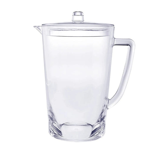 HMS 2.75 Quart Clear and Blue Acrylic Drinkware Pitcher