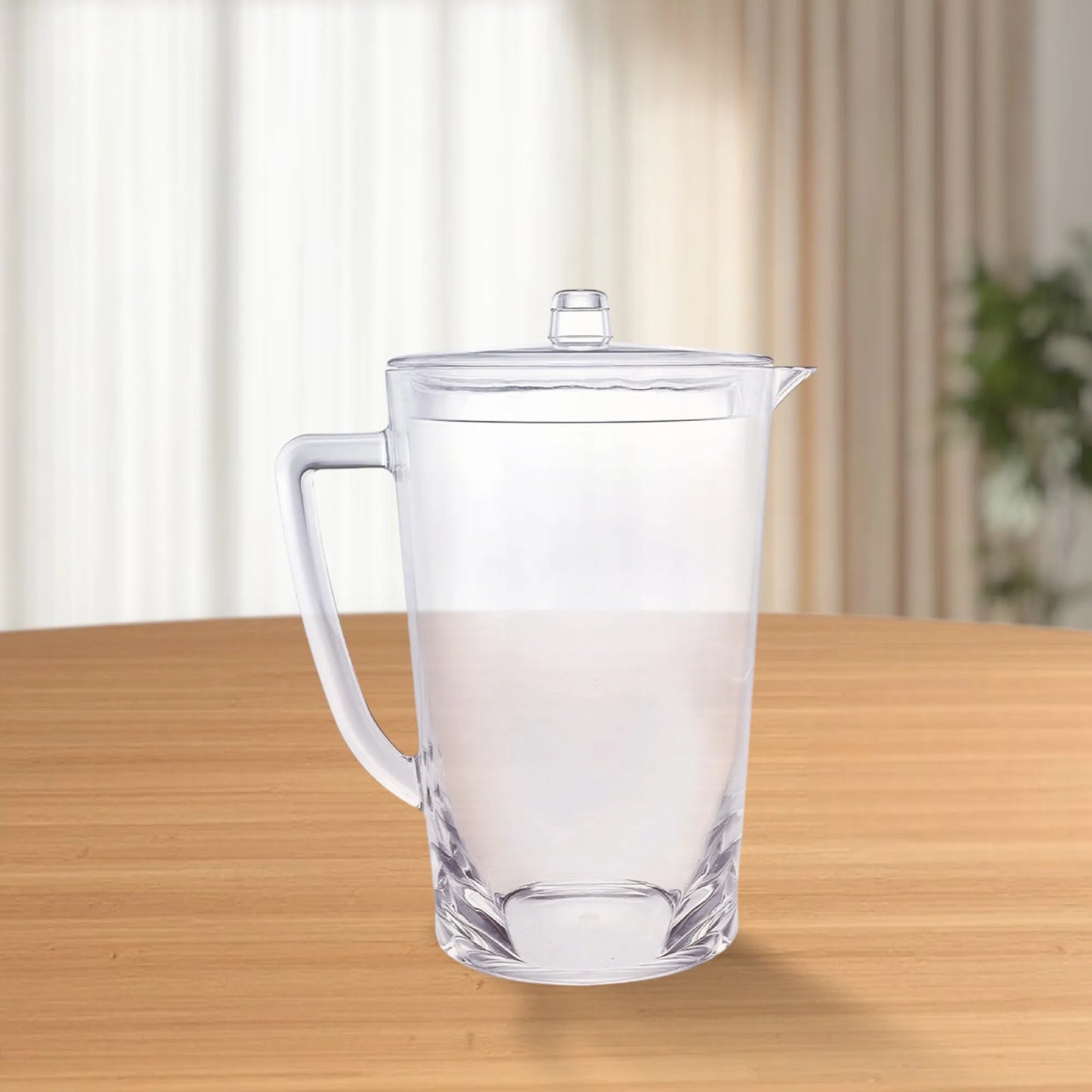 HMS 2.75 Quart Clear and Blue Acrylic Drinkware Pitcher