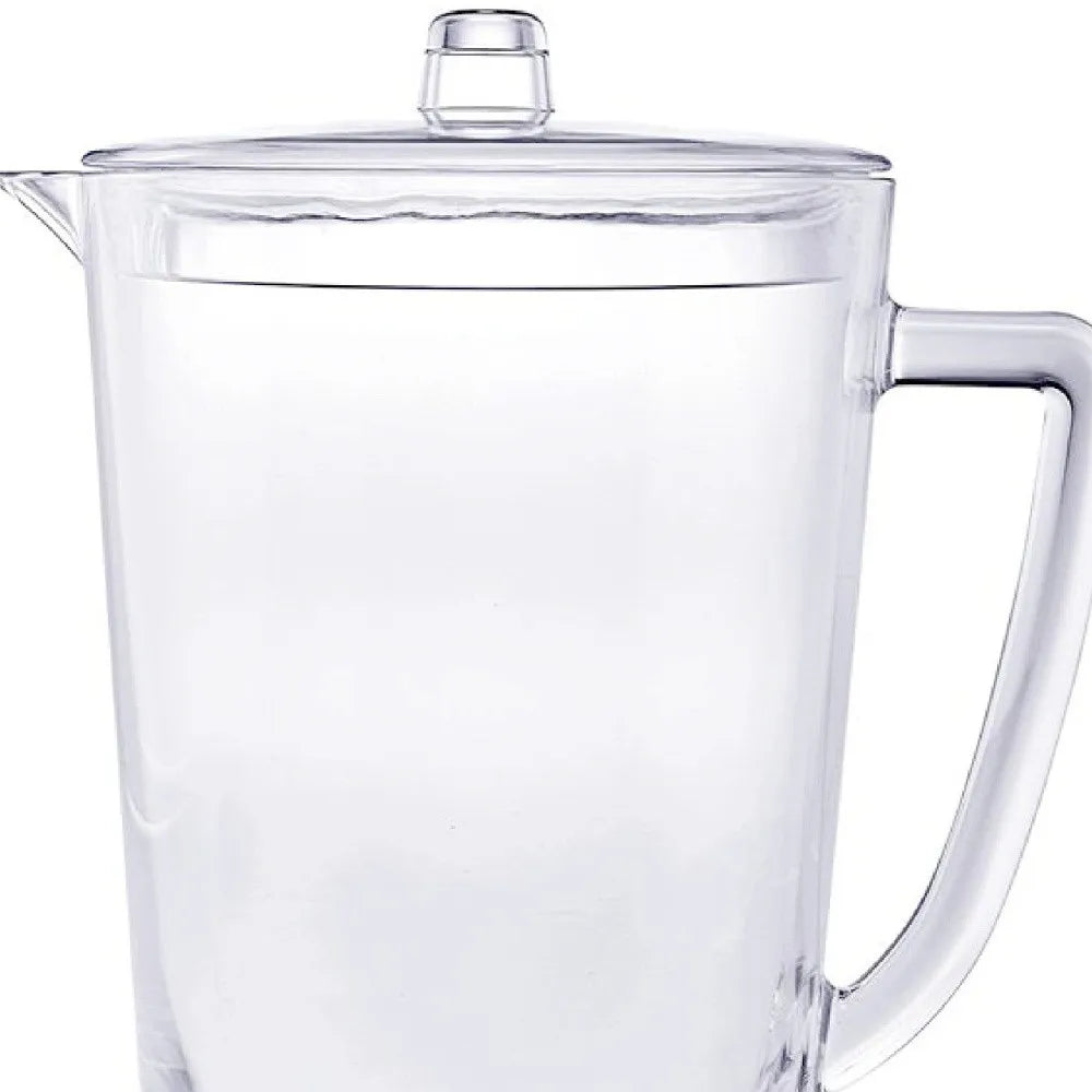 HMS 2.75 Quart Clear and Blue Acrylic Drinkware Pitcher