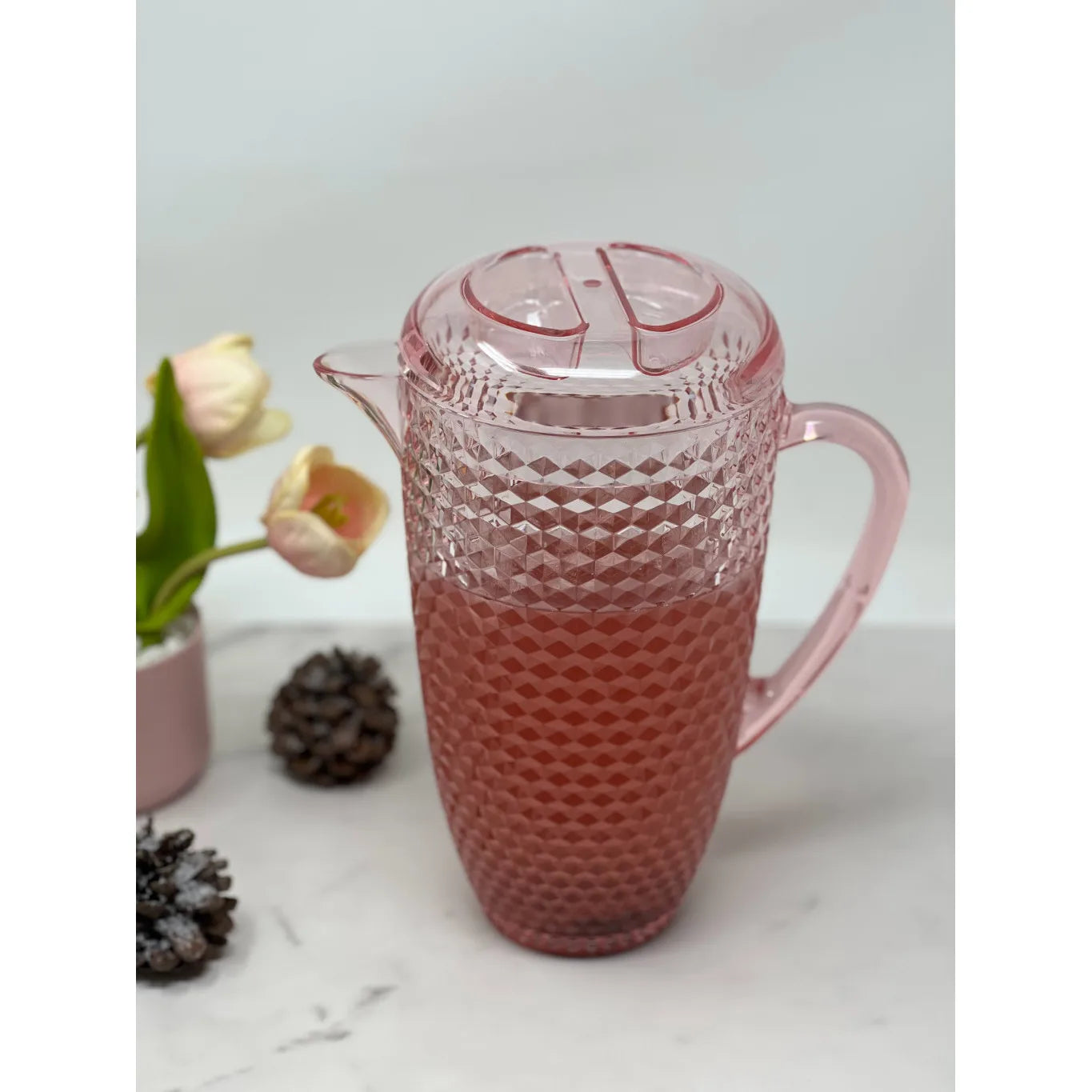 HMS 2.5 Quart Blue Diamond Acrylic Drinkware Pitcher