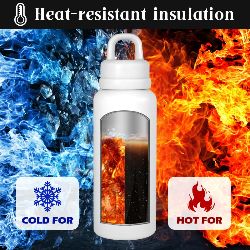 US RTS 26oz Stainless Steel Water Bottle Powder Coating Double Walled Tumbler Press Open Lid Vacuum Flask for Laser White