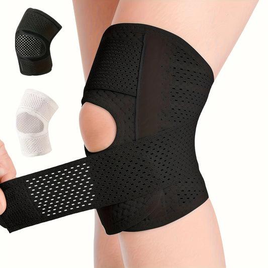 1 Pc Knee Brace with Side Stabilizers & Breathable Adjustable Knee Sleeve