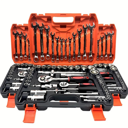 61pcs Automotive Repair Tool Set Quick Machine Repair Socket Wrench Ratchet Wrench Allen Combination Set 24 Teeth Quick Repairs
