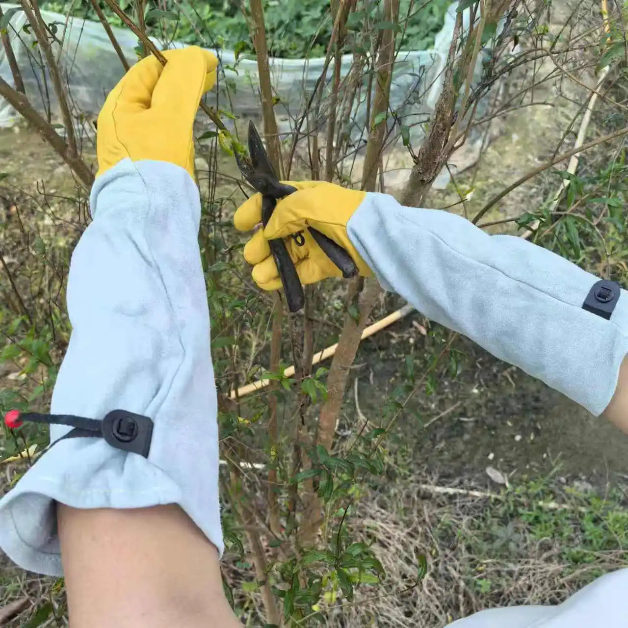 Thorn Proof Garden Gloves  Safety Work Leather  with Long Cuff Rose Flower  Outdoor  Protective Gear Gardening Gloves