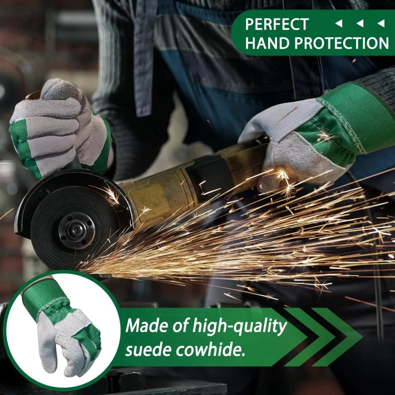 Heavy Duty Gardening Gloves Thorn Proof Leather Work Gloves Strong for Garden Tools Pruning Shears Bricklaying Builder Gloves