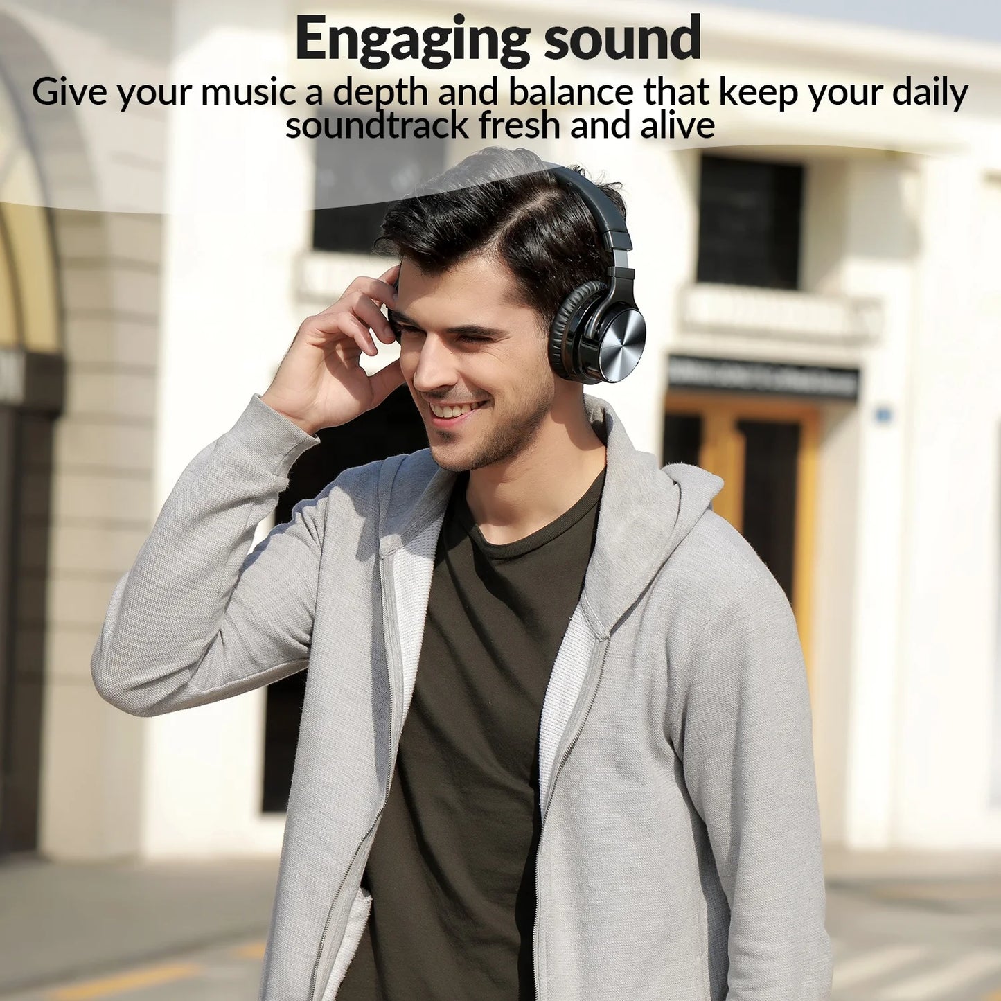 E7KY PRO ANC Wireless Headphones Over-ear BT5.2 Earphones with Big Earmuff and Super Bass