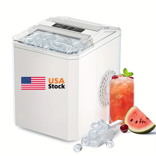 Ice Maker / Fast Bullet Ice Maker OEM Custom Branding Countertop Ice Machine 26.6lbs Daily Self Cleaning with Handle Scoop for Home Use