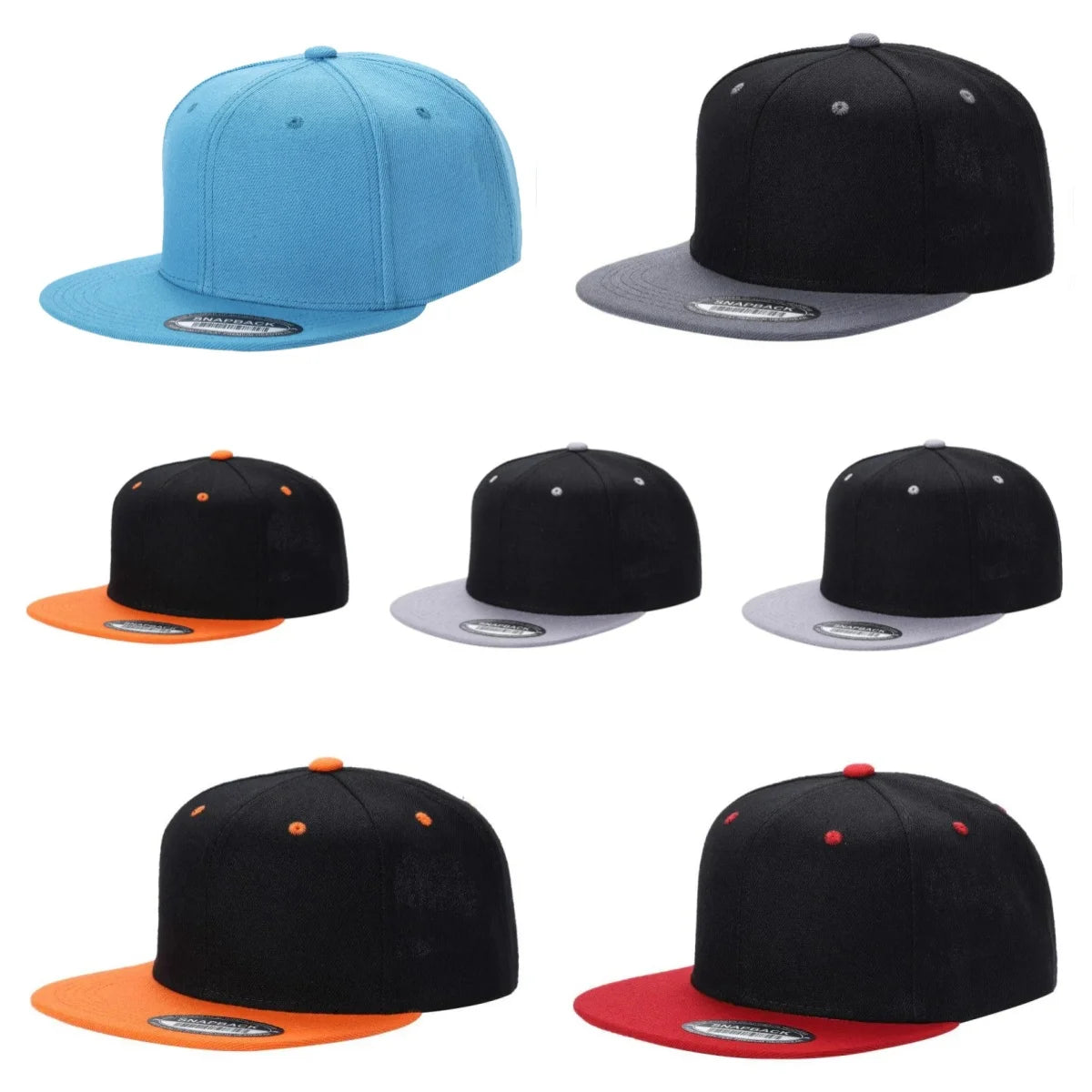 PS Poly Snapback 2 Tone Baseball Caps Hip Hop Style Truck Caps Bulk Wholesale for Outdoor and Beach Scenes