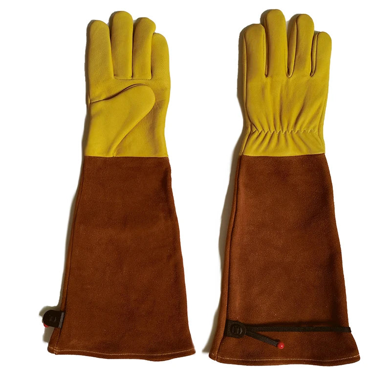 Thorn Proof Garden Gloves  Safety Work Leather  with Long Cuff Rose Flower  Outdoor  Protective Gear Gardening Gloves
