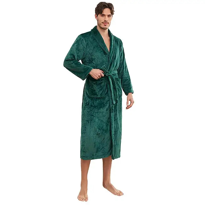 Usa Warehouse Discount Price Winter 5 Star Hotel Plush Hooded Fleece Long Bathrobes Pyjamas Men Sleepwear Stripe Bath Robe