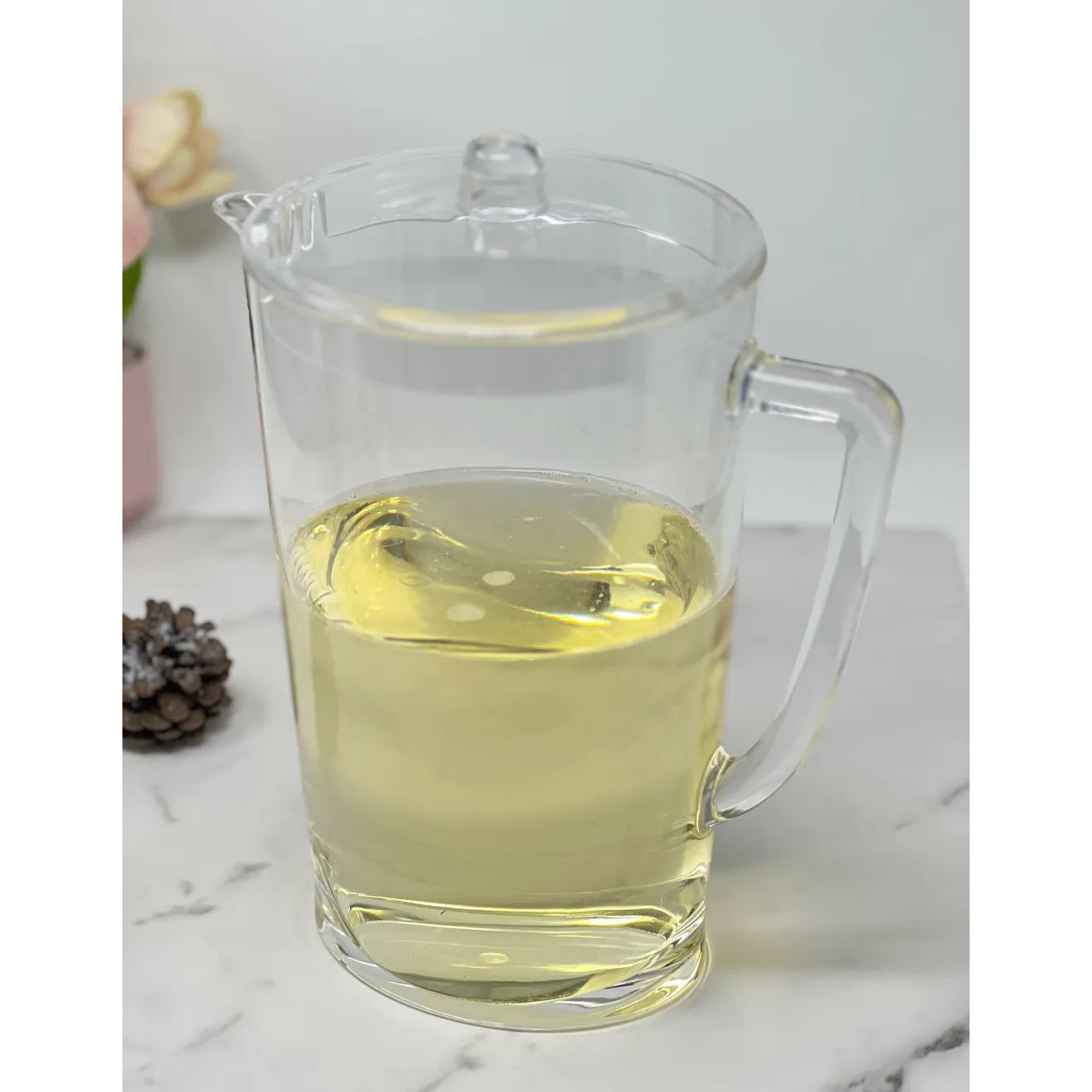 HMS 2.75 Quart Clear and Blue Acrylic Drinkware Pitcher
