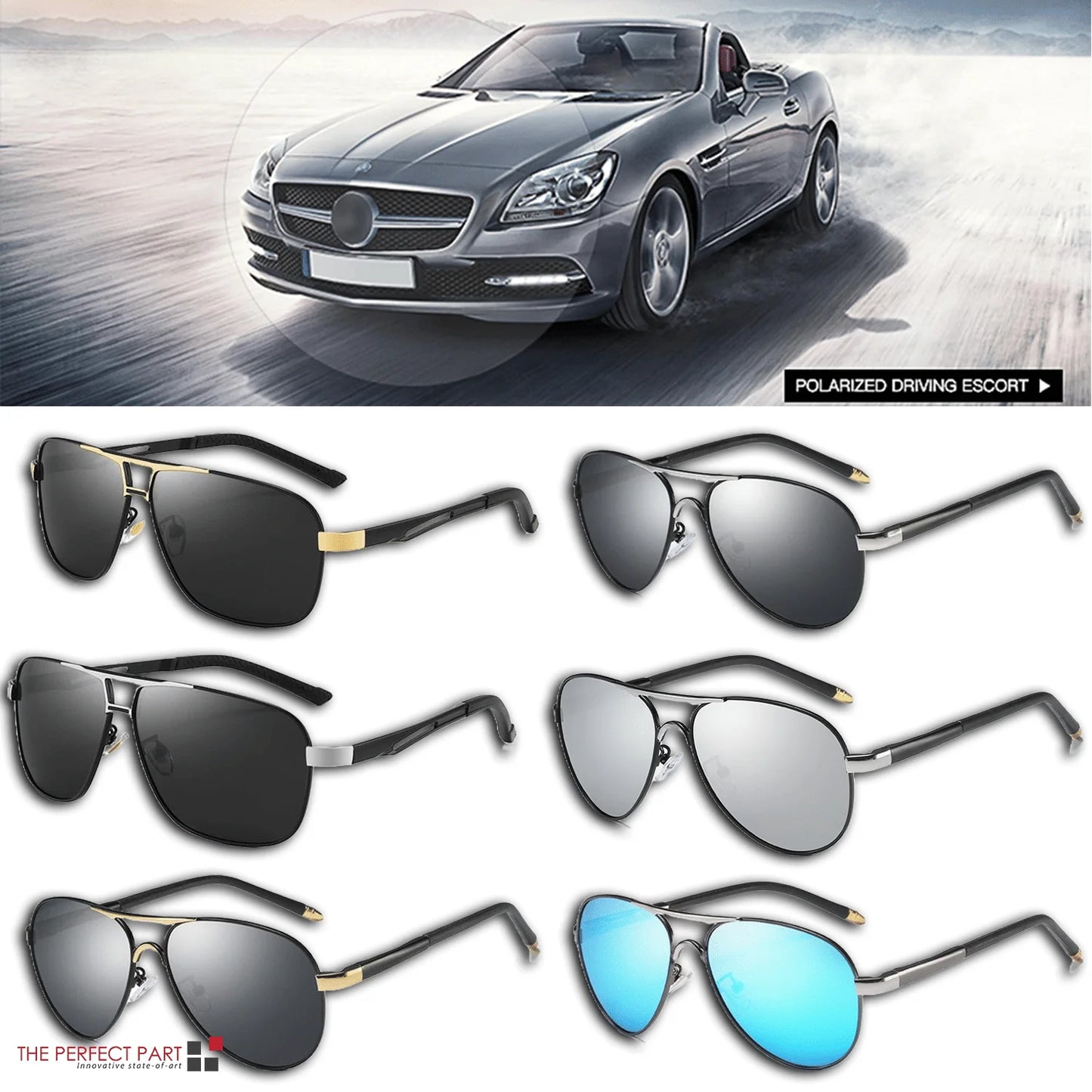 Men's Outdoor Polarized Pilot Sunglasses with UV400 Protection Sports Eyewear for Driving and Sun Activities