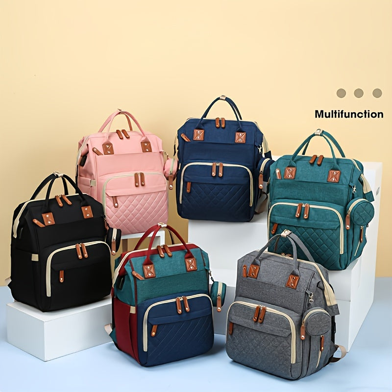 Backpack / eonothem Women's Large Capacity Elegant Multi-Compartment Backpack - Convertible Handbag/Diaper Bag with Adjustable Padded Straps, Golden-Tone Hardware, Zippered Pocket & Lining - Nylon Mom Backpack for Travel,,, Gym - Availa