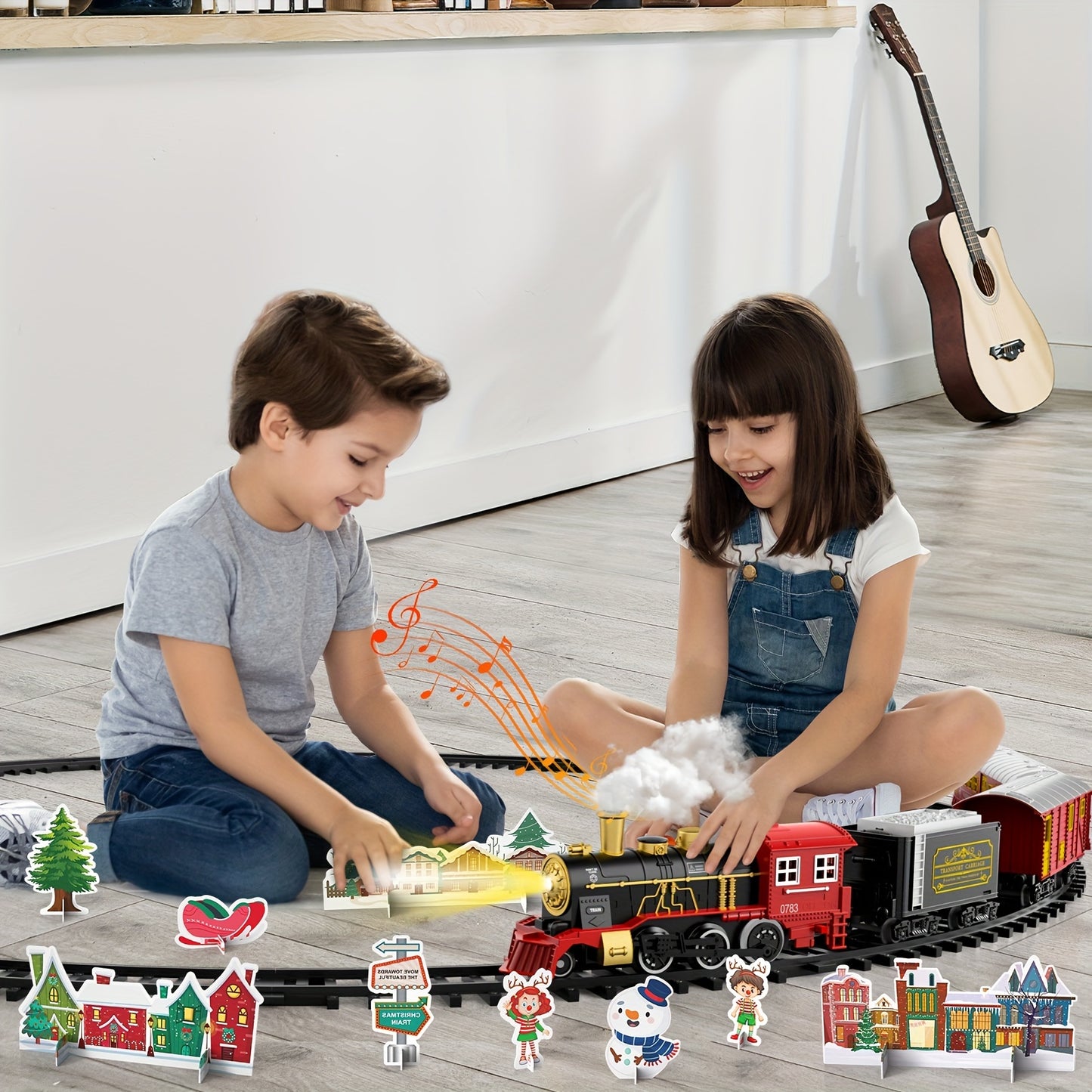 Toys / Electric Train Set for Kids Boys and Girls, Classic Christmas Train Toys, Steam Locomotive Engine, Lights & Sound, Tracks, Birthday Toy