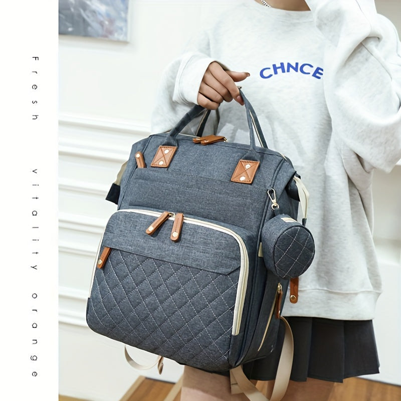 Backpack / eonothem Women's Large Capacity Elegant Multi-Compartment Backpack - Convertible Handbag/Diaper Bag with Adjustable Padded Straps, Golden-Tone Hardware, Zippered Pocket & Lining - Nylon Mom Backpack for Travel,,, Gym - Availa