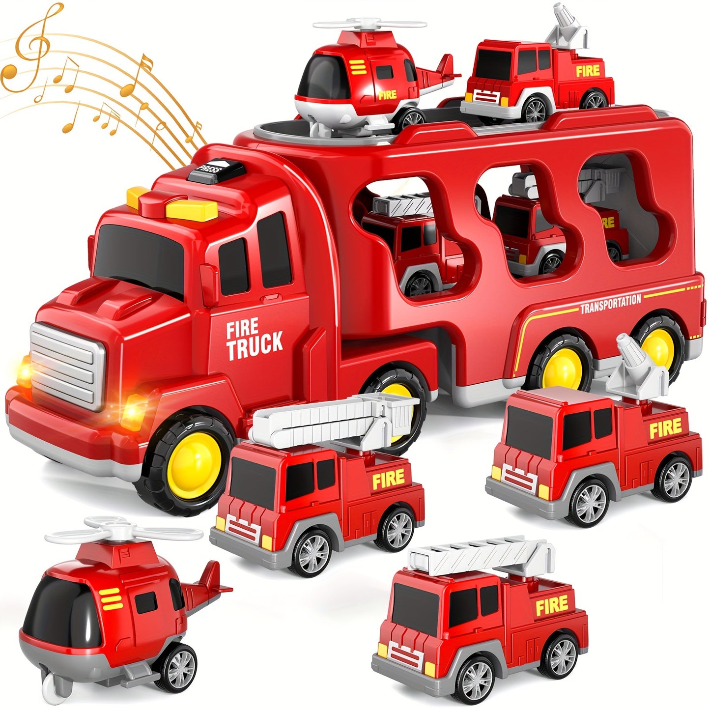 Toys / Fire Truck Toys for Boys & Girls / Friction Power Toys with Light Sound