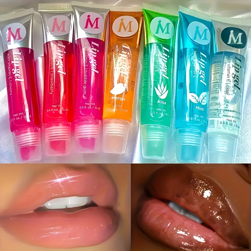 Lip Balm 6-Color Transparent Fruit Flavored Moisturizing Lip Gloss