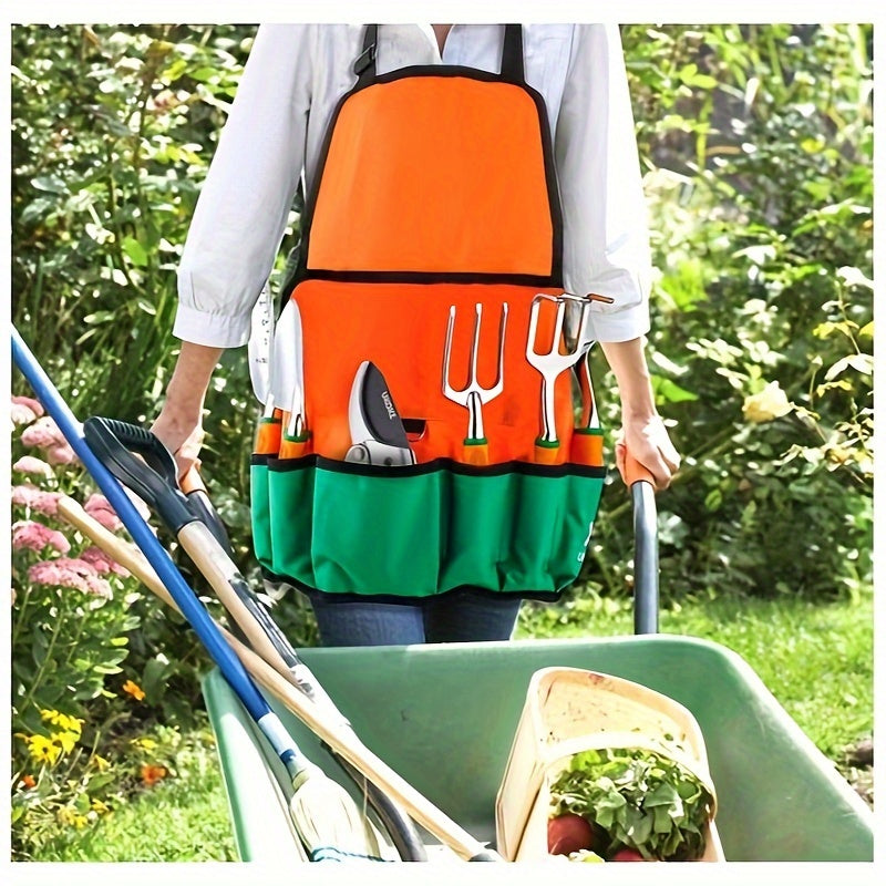 Garden Tool Set, 12 Piece Aluminum Hand Tool Kit, Garden Canvas Apron with Storage Pocket, Outdoor Tool, Heavy Duty Gardening Work Set with Ergonomic Handle, Gardening Tools for women men