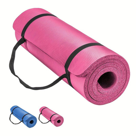 Extra Thick, High-Density Yoga Mat with Shoulder Strap - Tear-Resistant, Non-Slip Rubber for Enhanced Grip & Comfort - Perfect for Fitness, Training & Everyday Exercise, Fitness, Tear-resistant