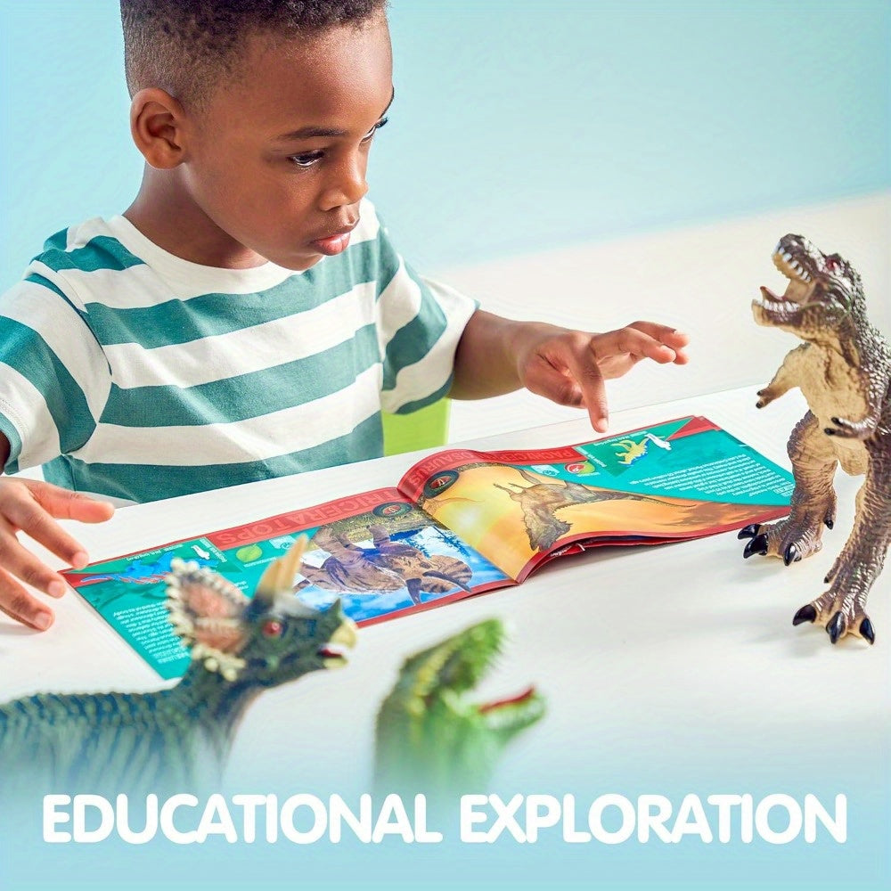 toys / Big Dinosaur Toys for Youngsters, Novelty & Gag Toys, 6pcs Large Soft Dinosaur Figures with An Educational Book, Realistic Dinosaur Toys for Youngsters Ages 1 2 3 4 5, Jumbo Dinosaur Toys for Youngsters Gift