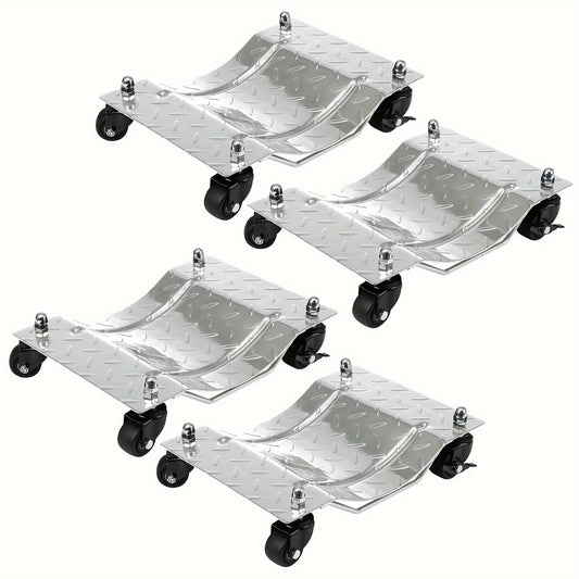 Car Dolly 4 Pack 6000 Lbs Capacity Car Dolly, Heavy Duty Tire Wheel Car Dolly Ball Bearings Skate With 360° Rotational Wheel For Moving Cars, Trucks, Trailers, Motorcycles, Makes Moving A Car Easy