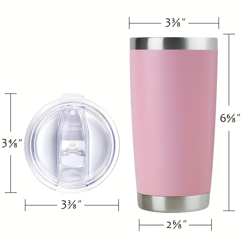 Tumbler 20oz Stainless Steel Tumbler Bulk 8 Pack With Lid And Straw, Double Wall Vacuum Insulated Travel Mug, Powder Coated Coffee Cup