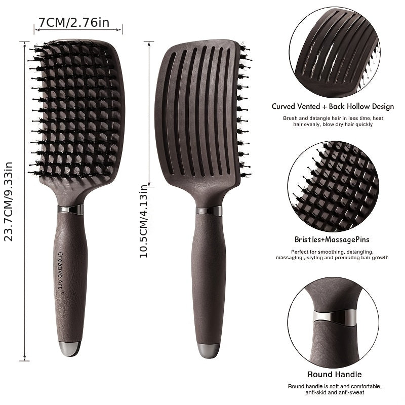 1pc Detangling Brush with Vented Design - Wet & Dry Detangler for Women, Men & Kids, Suitable for Long, Thick, Thin, Curly, Straight & Tangled Hair, Ideal for Fast Drying & Styling Massage