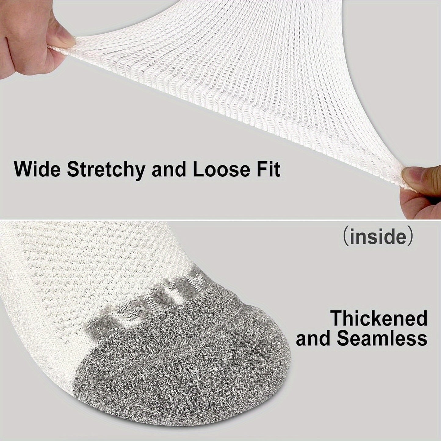 [Diabetic Socks | Soft] 4 Pairs Soft Non-Binding Diabetic Socks | Unisex Crew Socks For All-Day Comfort | Stretchy Socks