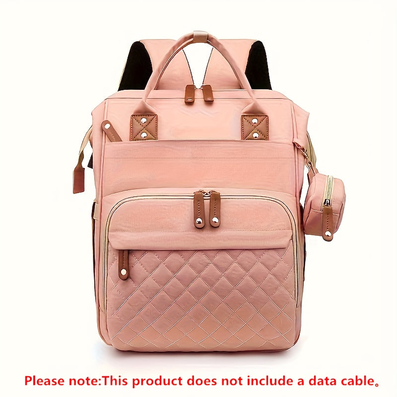 Backpack / eonothem Women's Large Capacity Elegant Multi-Compartment Backpack - Convertible Handbag/Diaper Bag with Adjustable Padded Straps, Golden-Tone Hardware, Zippered Pocket & Lining - Nylon Mom Backpack for Travel,,, Gym - Availa
