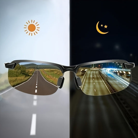 Sunglasses 2025 New Photochromic Fashion Glasses for Men & Women - Day & Night Driving Glasses with, Anti-Scratch, Zinc Alloy Frame, Sport Design - Blue Light Blocking, Auto-Tinting Lenses for Car,, Activities - Ideal Gift, Car Safe Dri