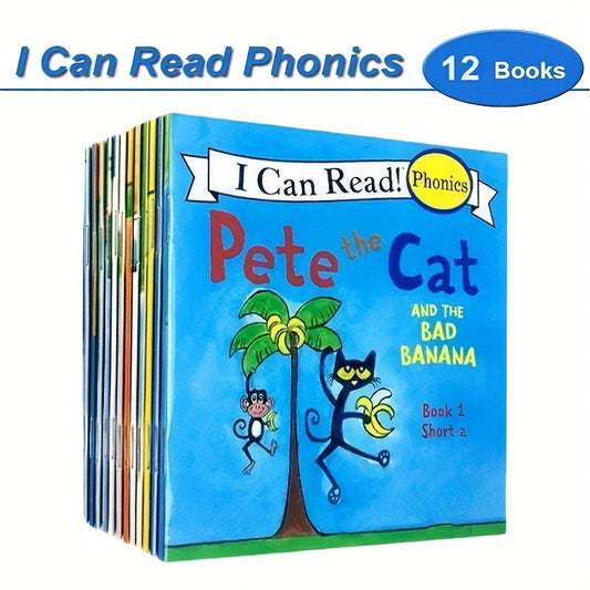 Toys / 12 Books phonics learning book - Vowels, English Picture Pocket Book Bedtime Story Reading. Educational Book for Early Readers, birthday gift, school, family language development.