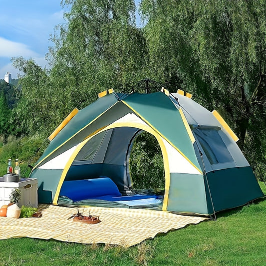 Double Layer Waterproof Windproof Tent - Easy Setup, Two Doors, Spacious Interior for Family Camping, Hunting, Hiking, Mountaineering, Travel - Durable, Portable, and Weather-Resistant Outdoor Shelter