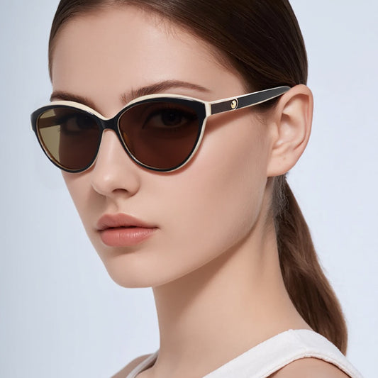 Sunglasses - Retro Round Frame with Black Lenses & Red Mirror Legs, Leather-Studded Detailing, Lightweight Durable Design for Casual Fashion & Outdoor Protection