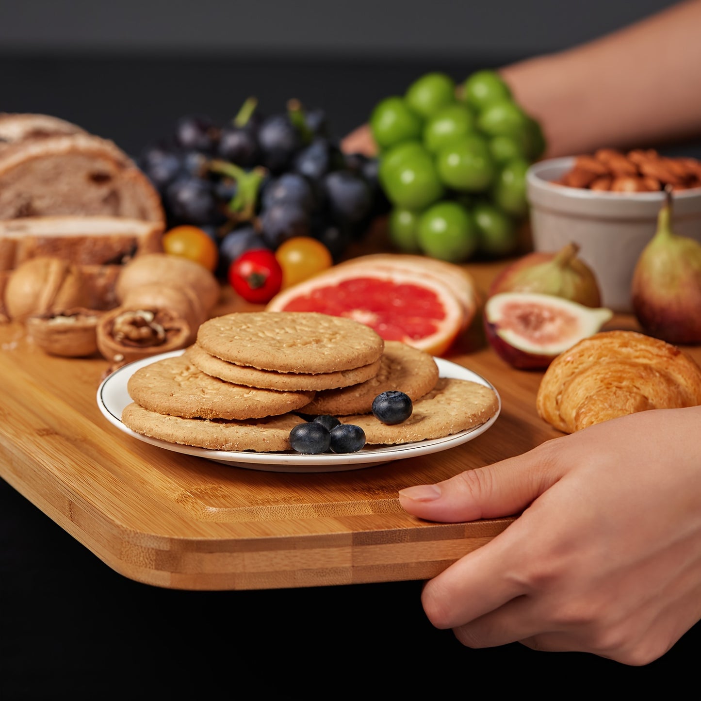 1pc, Cutting Board, Stove Top Cutting Board, Extra Large Bamboo Cutting Board, Charcuterie Board for Meat, Cheese, Bread, Vegetables and Fruits, Chopping Board for Home Dormitory, Kitchen Gadgets, Gifts for Family