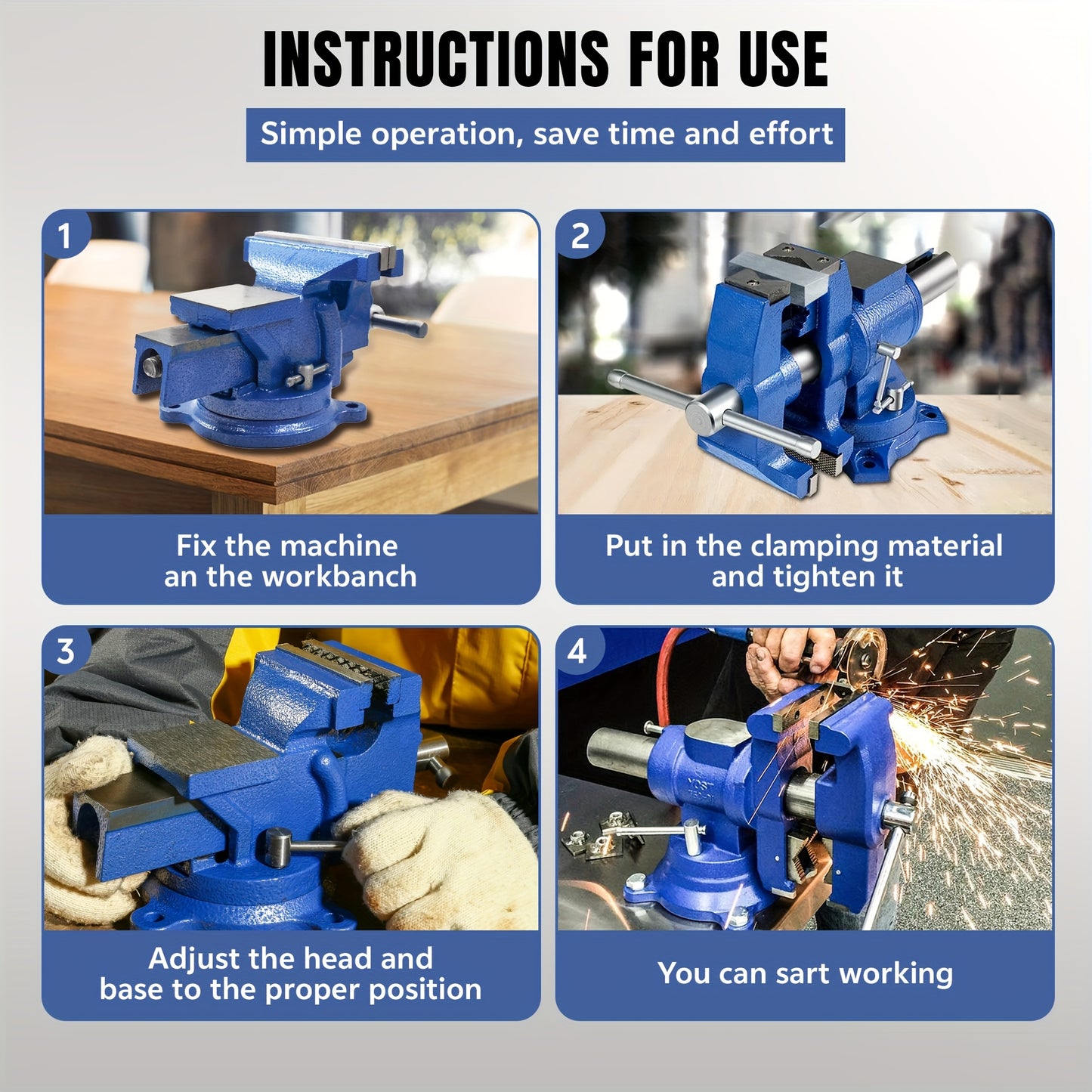 Vise / 6 Inch / 5 Inch Bench Vise with Anvil 360° Swivel Locking Base Tabletop Clamp Heavy Duty Vice Swivel Base Bench for Processing Metals, Woods, Plastics, Etc Manual Or Mechanical Processing Such As Sawing, Filing, Drilling And